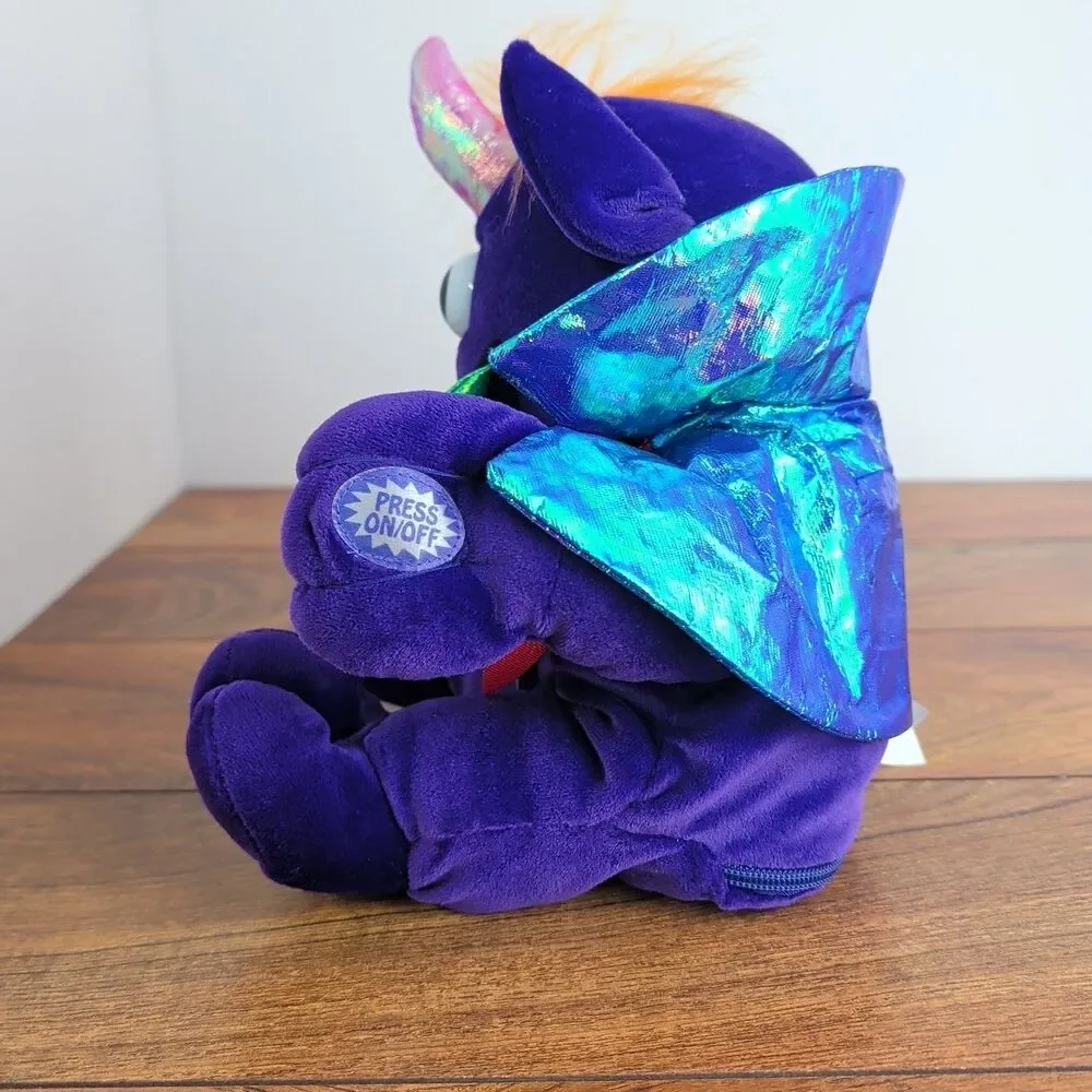 Vtg One-Eyed Purple People Eater Plush Toy Sings And Shakes Tested Works w/Tag